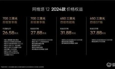 2024款阿维塔12上市，入门款售价下调3.5万，配无图智驾，带劲不